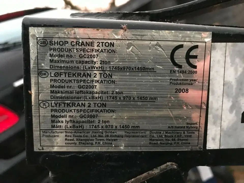 Værkstedskran GC2007 (Motorkran/Girafkran) billede 6 - Bygge-og anlægsmaskiner | Lejbrugt.dk